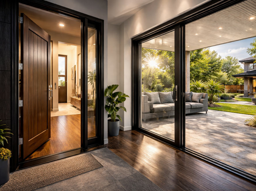 Modern Exterior Entry and Patio Door Installation in Ottawa Home