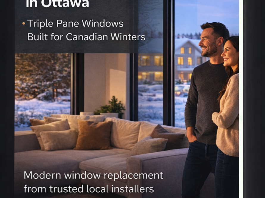 Energy efficient triple pane window installation in a Gatineau home improving insulation and reducing heating costs