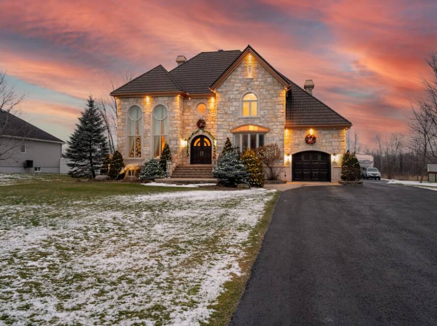 Bright living room with large energy efficient windows in Kanata Ottawa